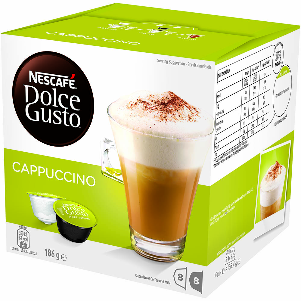 Image for NESCAFE DOLCE GUSTO COFFEE CAPSULES CAPPUCCINO PACK 16 from Positive Stationery