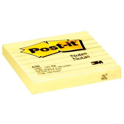 Image for POST-IT 630SS LINED NOTES 76 X 76MM YELLOW from Memo Office and Art