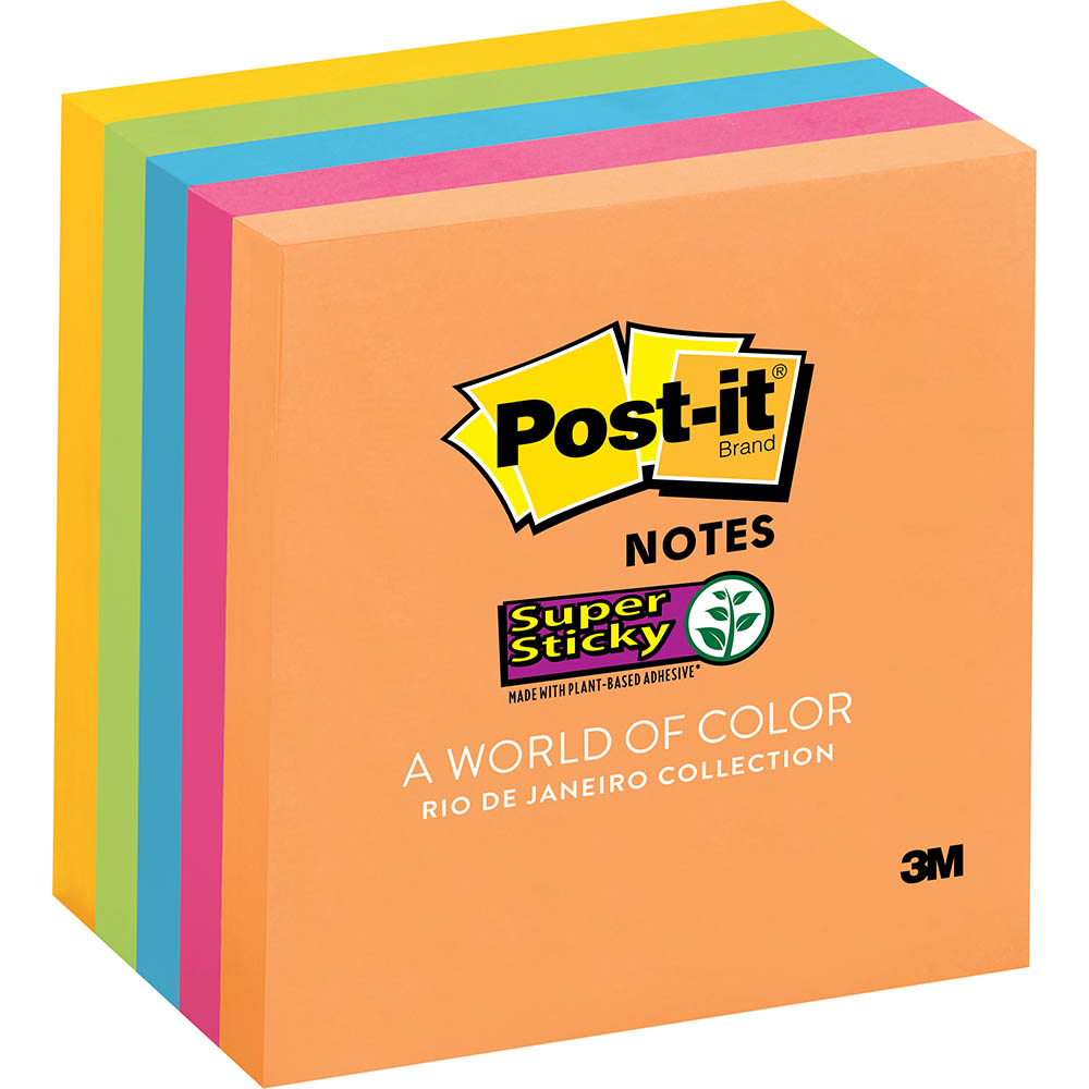 Image for POST-IT 6545-SSUC SUPER STICKY NOTES 76 X 76MM RIO DE JANEIRO PACK 5 from Memo Office and Art