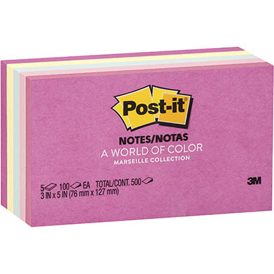 Image for POST-IT 655-AST NOTES 76 X 127MM MARSEILLE PACK 5 from Mitronics Corporation