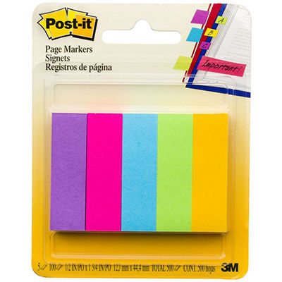 Image for POST-IT 670-5AU PAPER PAGE MARKERS 13 X 44MM ASSORTED PACK 5 from Challenge Office Supplies