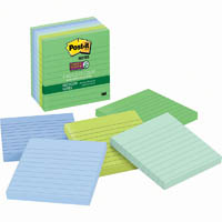 post-it 675-6sst recycled super sticky lined notes 98 x 98mm oasis pack 6