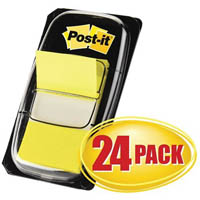 post-it 680-5-24cp flags yellow cabinet pack 24