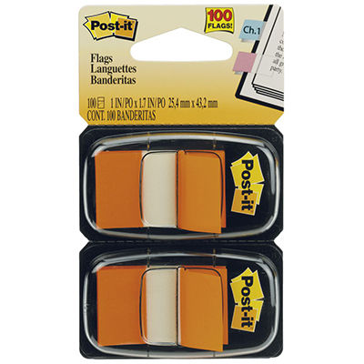Image for POST-IT 680-OE2 FLAGS ORANGE TWIN PACK 100 from Prime Office Supplies