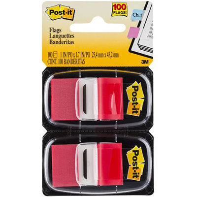 Image for POST-IT 680-RD2 FLAGS RED TWIN PACK 100 from Eastland Office Supplies