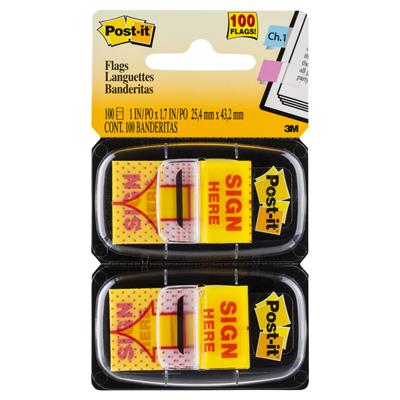 Image for POST-IT 680-SH2 SIGN HERE FLAGS YELLOW TWIN PACK 100 from Mercury Business Supplies