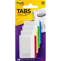 post-it 686f-1 durable filing tabs lined 50mm primary assorted pack 24