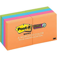 post-it 622-8ssau super sticky mini notes 50 x 50mm rio de janeiro 8 pads