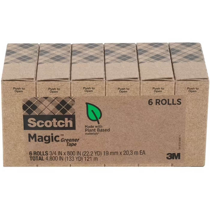 Image for SCOTCH MAGIC GREENER TAPE 19MM X 20.32M PACK 6 from BusinessWorld Computer & Stationery Warehouse