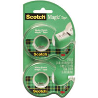 scotch 810 magic tape on dispenser 19mm x 16m pack 2