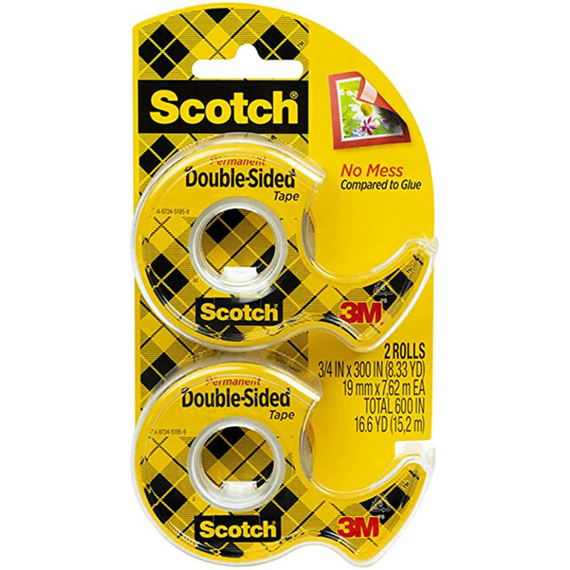 Image for SCOTCH DM2 DOUBLE SIDED TAPE ON DISPENSER 12.7MM X 11.4M PACK 2 from Australian Stationery Supplies
