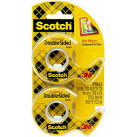 scotch dm2 double sided tape on dispenser 12.7mm x 11.4m pack 2
