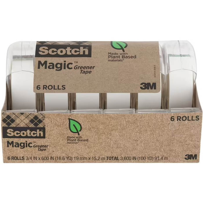 Image for SCOTCH MAGIC GREENER TAPE ON DISPENSER 19MM X 15.2M PACK 6 from Office Heaven