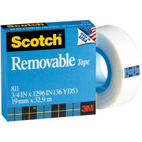 scotch 811 removable magic tape 19mm x 33m