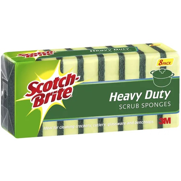 Image for SCOTCH-BRITE HEAVY DUTY FOAM SCRUB SCOURER SPONGE PACK 8 from That Office Place PICTON