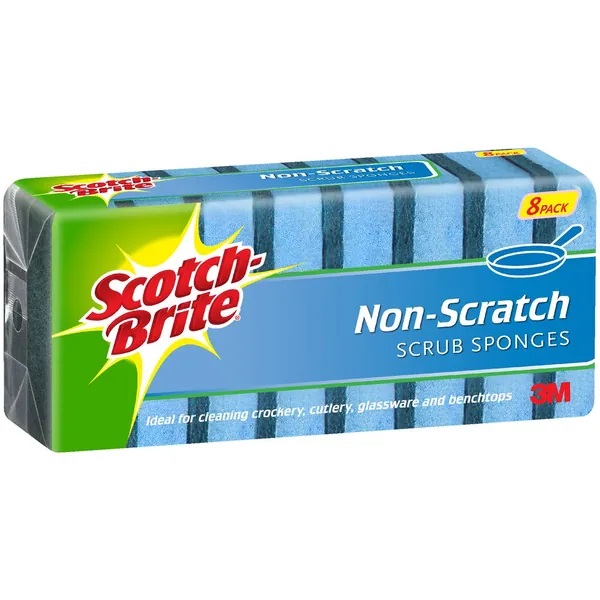 Image for SCOTCH-BRITE NON-SCRATCH SCRUB SCOURER SPONGE PACK 8 from Mercury Business Supplies