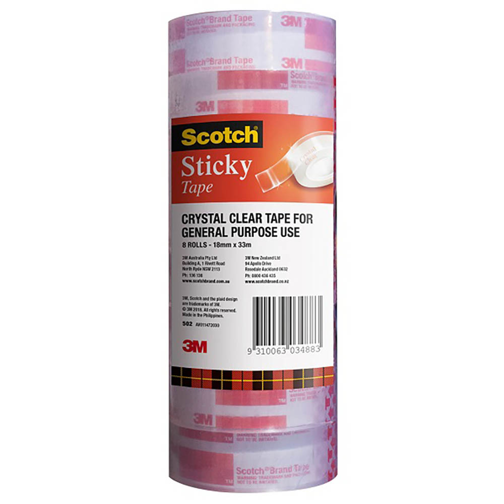 Image for SCOTCH 502 STICKY TAPE 18MM X 33M PACK 8 from ONET B2C Store