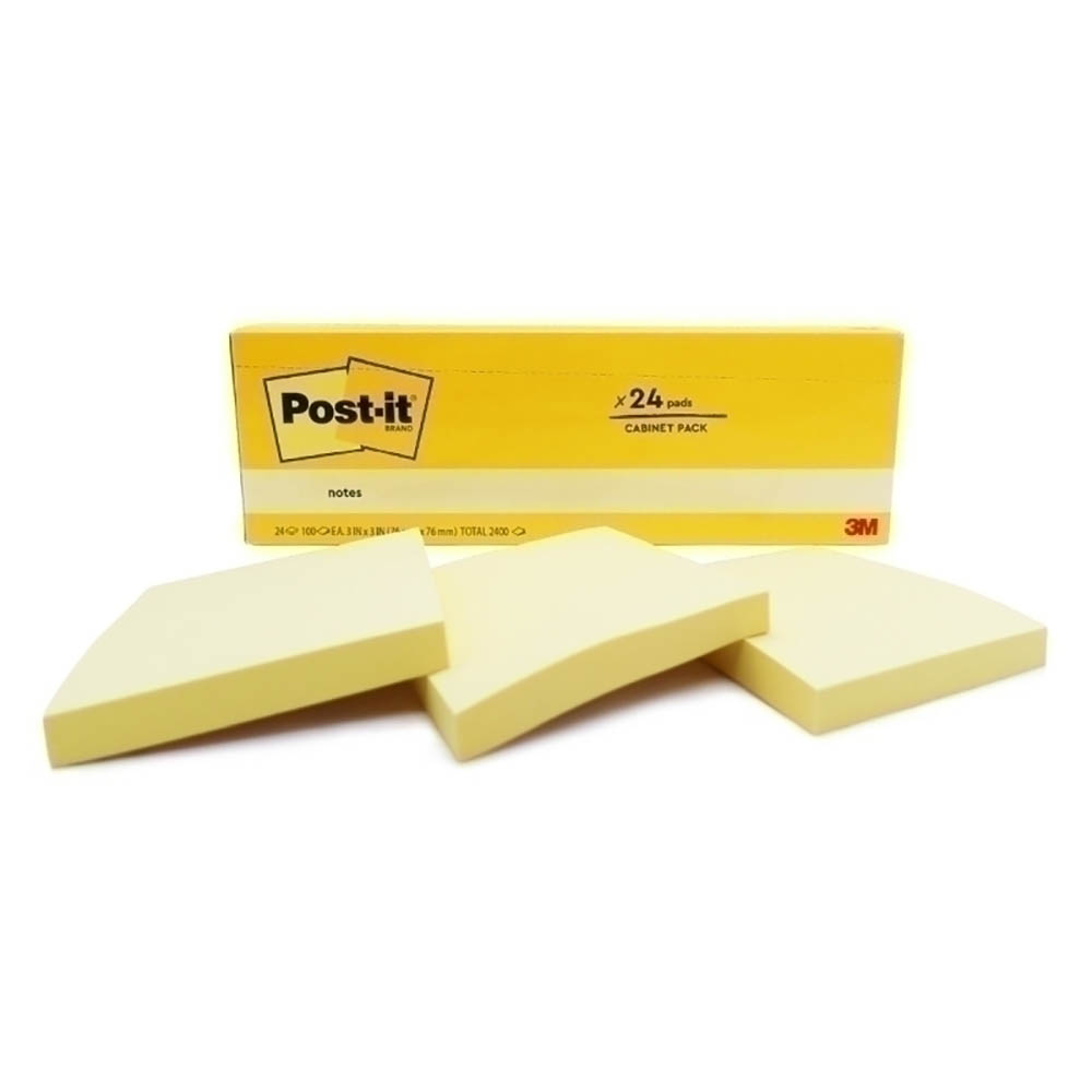 Image for POST-IT 654-24CY STICKY NOTES 76 X 76MM CANERY YELLOW CABINET PACK 24 from Memo Office and Art