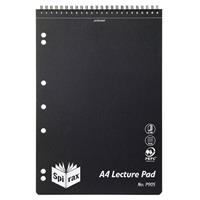 spirax p905 lecture pad spiral bound top open 140 page a4 black
