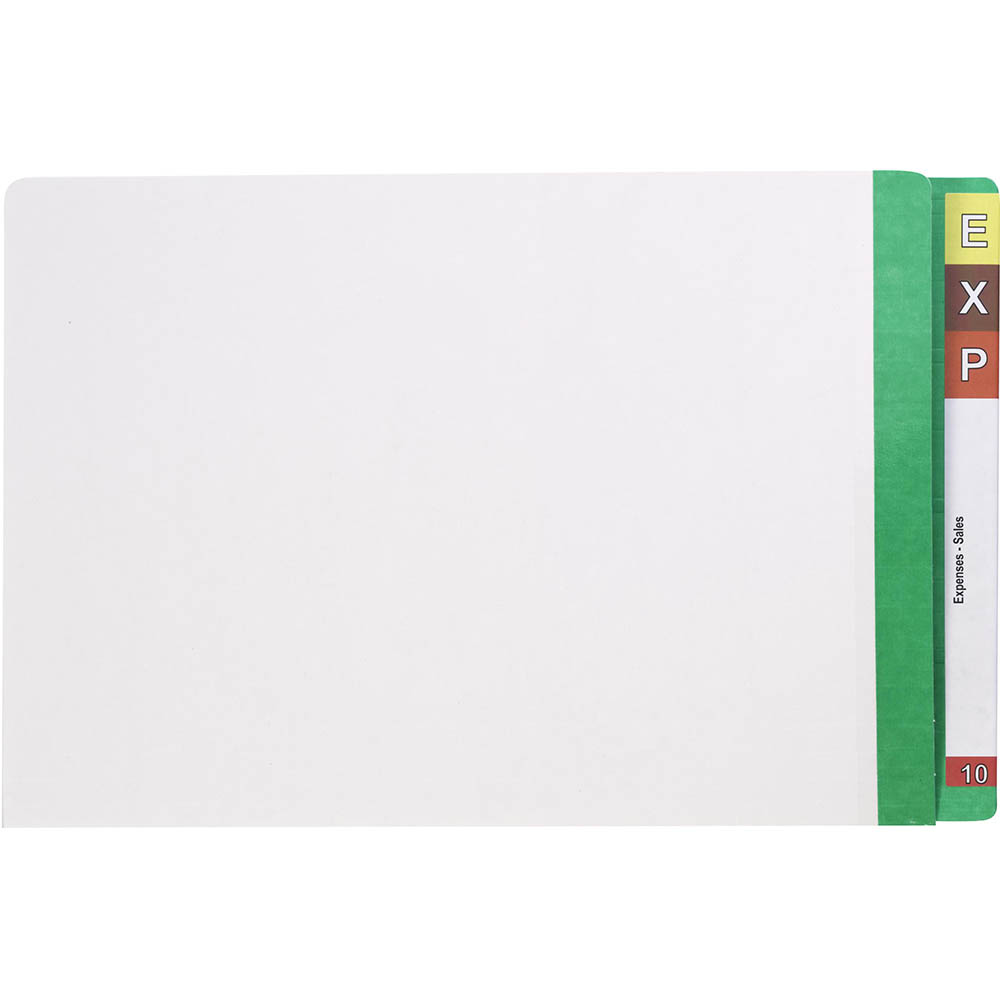 Image for AVERY 42434 LATERAL FILE WITH LIGHT GREEN TAB MYLAR FOOLSCAP WHITE BOX 100 from ONET B2C Store