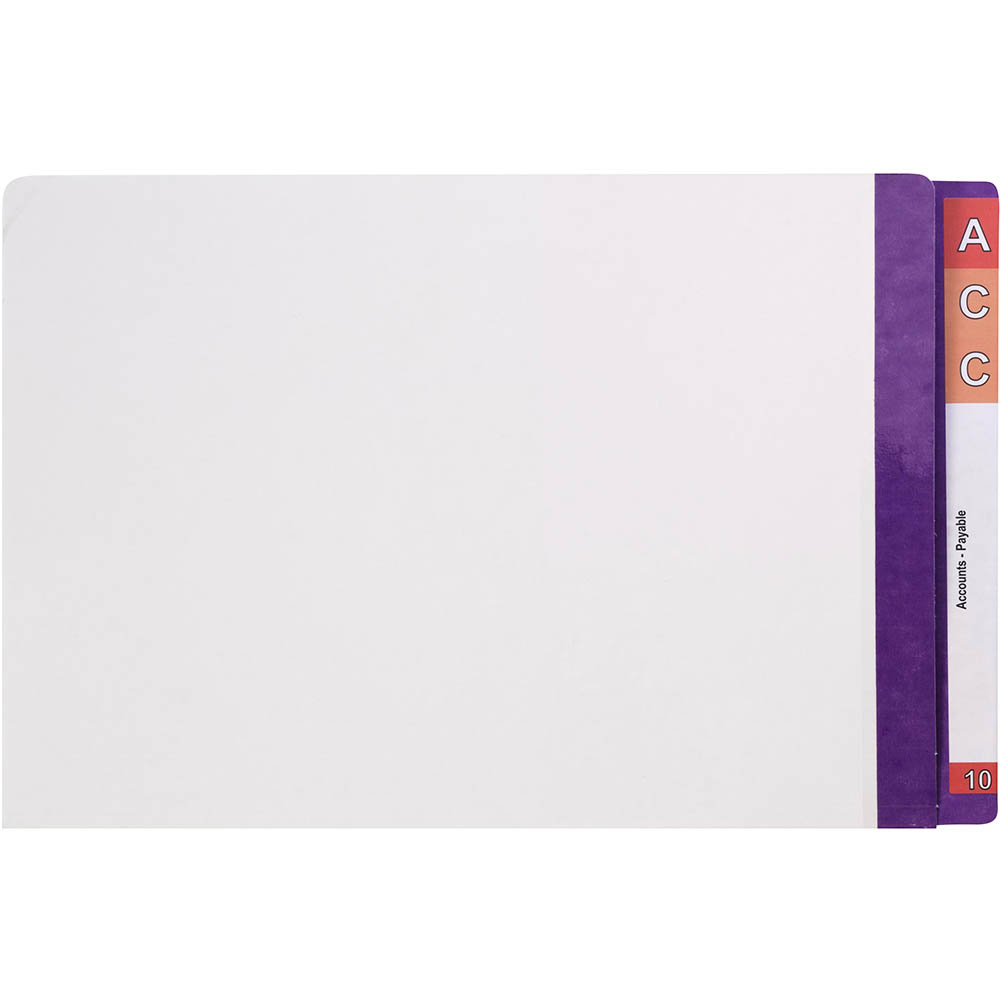 Image for AVERY 42437 LATERAL FILE WITH PURPLE TAB MYLAR FOOLSCAP WHITE BOX 100 from ONET B2C Store