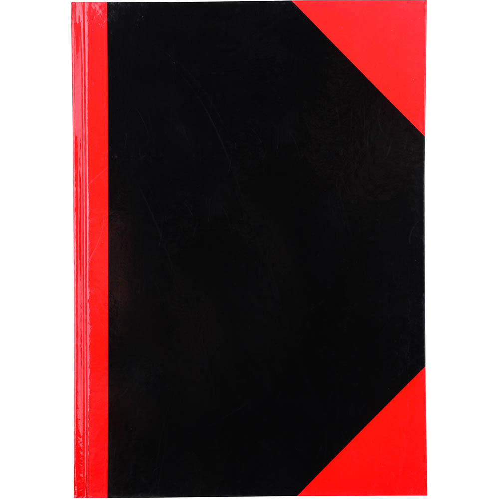 Image for BLACK AND RED NOTEBOOK CASEBOUND RULED 200 PAGE A6 GLOSS COVER from Mitronics Corporation