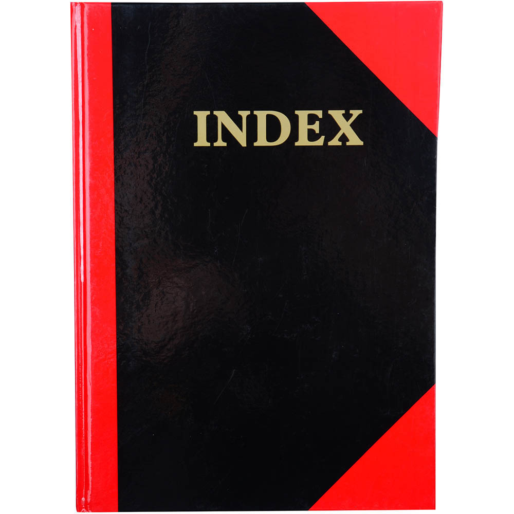 Image for BLACK AND RED NOTEBOOK CASEBOUND RULED A-Z INDEX 200 PAGE A7 GLOSS COVER from Memo Office and Art