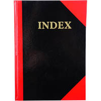 black and red notebook casebound ruled a-z index 200 page a7 gloss cover