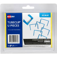 avery 44007b tubeclip u piece blue pack 25