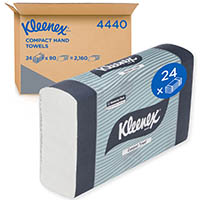 kleenex hand towel compact 190 x 295mm white 90 sheets carton 24