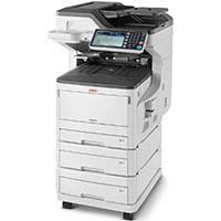 oki mc873dnx multifunction colour laser printer duplex, networked, 2nd/3rd paper trays, caster base a3