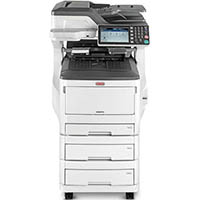 oki mc853dnx multifunction colour laser printer duplex, networked, 2nd/3rd paper trays, caster base a3