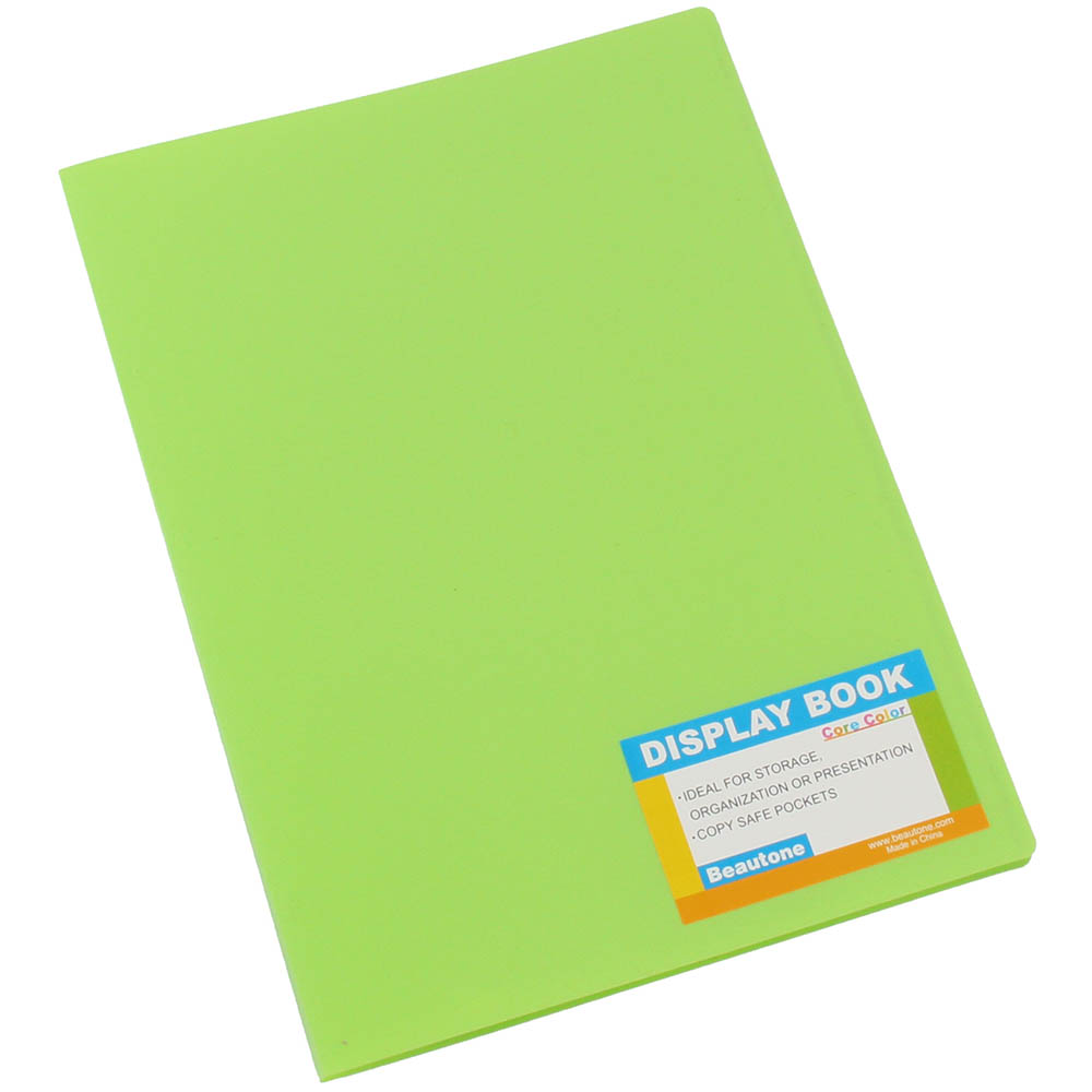 Image for BEAUTONE TROPICAL DISPLAY BOOK NON-REFILLABLE 20 POCKET A4 LIME from Memo Office and Art