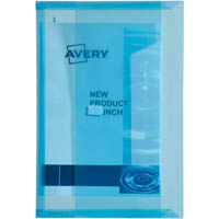 avery 47770 document wallet hook and loop foolscap 50 sheets transparent blue