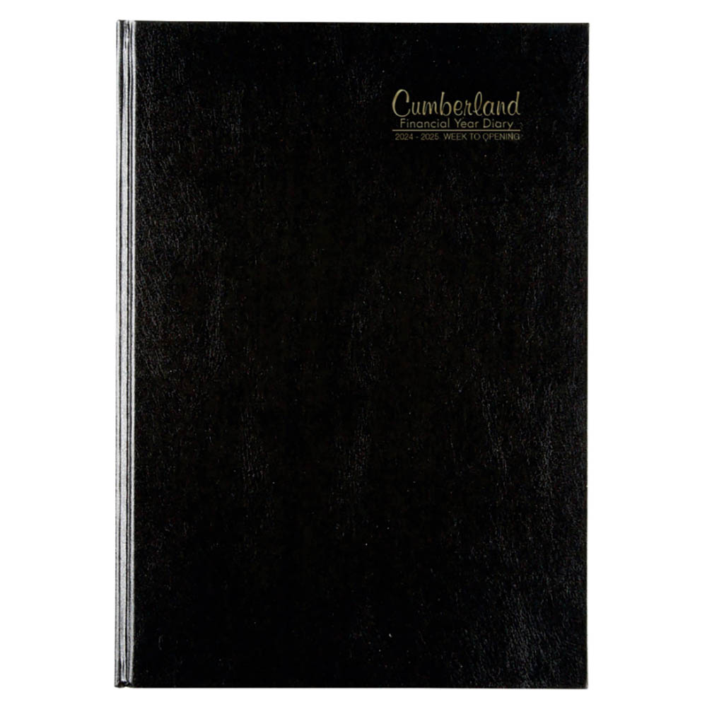 Image for CUMBERLAND 2024-2025 FINANCIAL YEAR DIARY WEEK TO VIEW A4 BLACK from Office Heaven