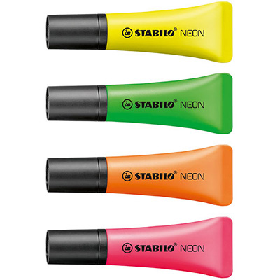 Image for STABILO NEON HIGHLIGHTER CHISEL ASSORTED BOX 10 from That Office Place PICTON