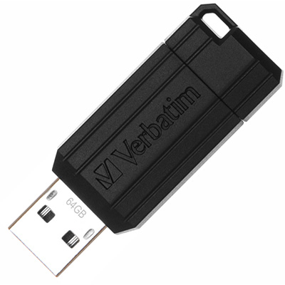 VERBATIM STORE-N-GO PINSTRIPE USB FLASH DRIVE 2.0 64GB BLACK |  | 7025265