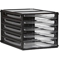 esselte desktop filing 5 drawers a4 black frame