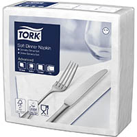 tork 477577 soft dinner napkin 390 x 390mm white pack 100