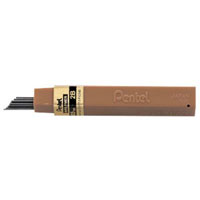 pentel hi-polymer mechanical pencil lead refills 2b 0.9mm tube 12