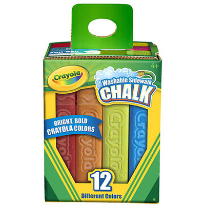 Image for CRAYOLA WASHABLE SIDEWALK CHALK ASSORTED PACK 12 from Pinnacle Office Supplies