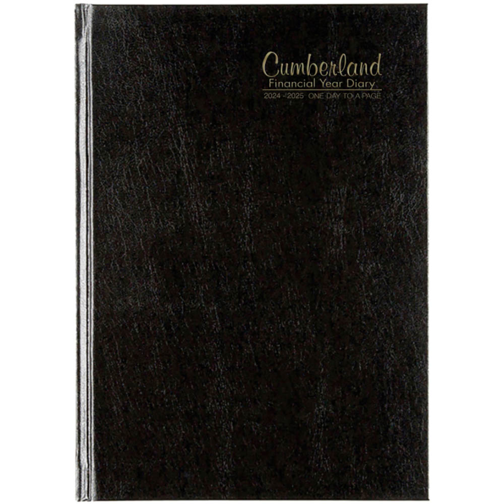 Image for CUMBERLAND 2024-2025 FINANCIAL YEAR DIARY DAY TO PAGE A5 BLACK from BusinessWorld Computer & Stationery Warehouse
