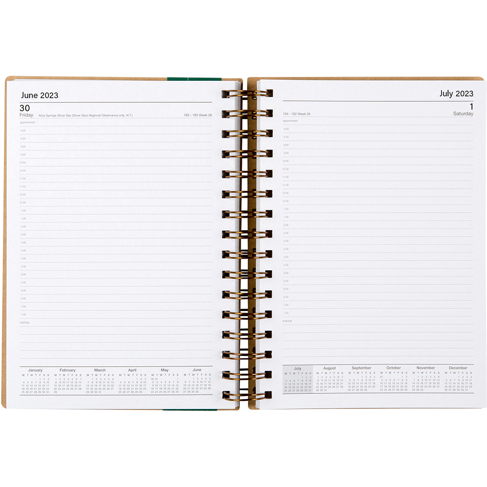ECOWISE 51SECB DIARY DAY TO PAGE WIRO BOUND A5 |  | 7046342i