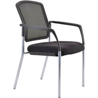 buro lindis visitor chair 4-leg base mesh back elastic iii fabric arms black