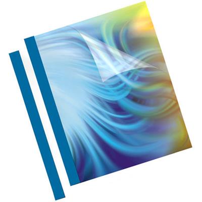 Image for FELLOWES THERMAL BINDING COVER 1.5MM A4 BLUE BACK / CLEAR FRONT PACK 100 from That Office Place PICTON