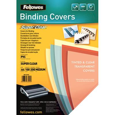 Image for FELLOWES BINDING COVER PVC 200 MICRON A4 CLEAR PACK 100 from Challenge Office Supplies