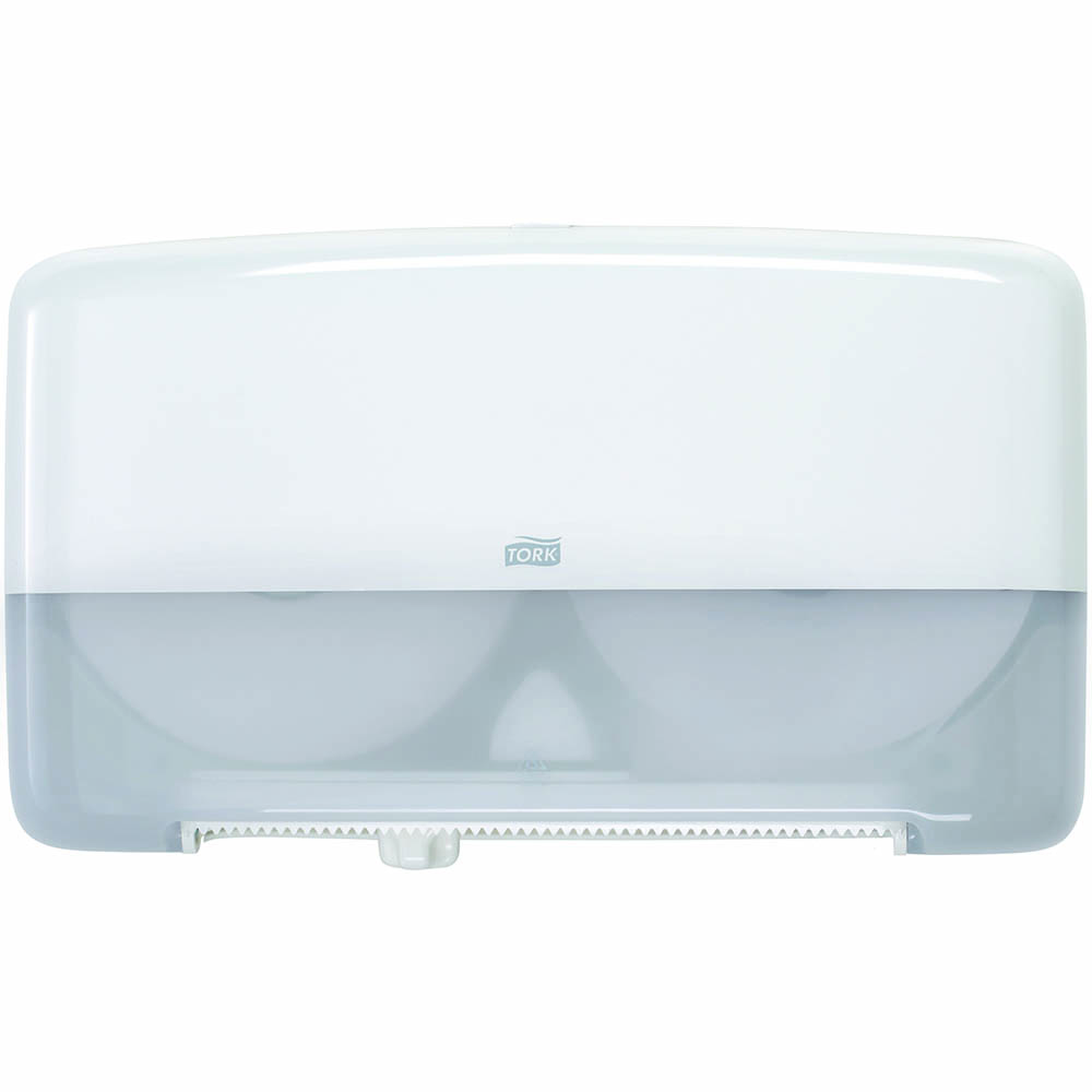 Image for TORK 555500 T2 TWIN MINI JUMBO TOILET ROLL DISPENSER WHITE from That Office Place PICTON