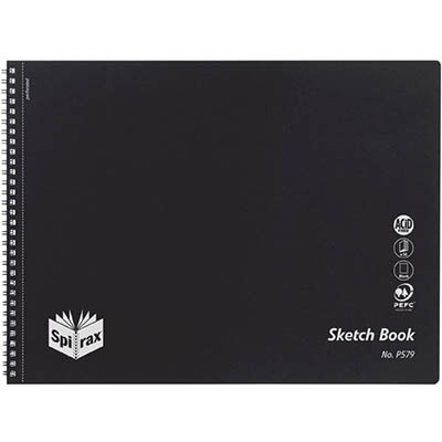 Image for SPIRAX P579 SKETCH BOOK SIDE OPEN 272 X 360MM 32 PAGE BLACK from York Stationers