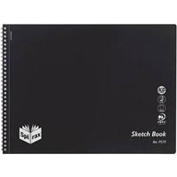 spirax p579 sketch book side open 272 x 360mm 32 page black