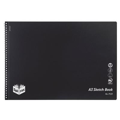 Image for SPIRAX P533 SKETCH BOOK SPIRAL BOUND SIDE OPEN 40 PAGE A3 BLACK from Challenge Office Supplies